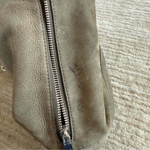 Rebecca Minkoff Bucket Studded Suede Silver Leather Shoulder Bag - Picture 5 of 14